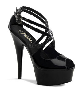 Стрипы единички  Pleaser черные DEL612/B/M