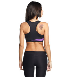 Топ для фитнеса черный с фиолетовым Vibe