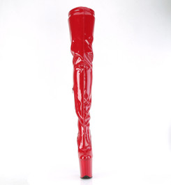 Ботфорты на платформе Pleaser красные лаковые FLAM4000/R/M