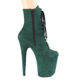 Ботильоны на платформе Pleaser зеленые замшевые FLAM1020FS/EMGFS/M