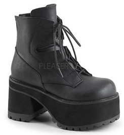 Ботинки на шнуровке Pleaser черные RAN102/BVL