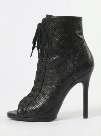 Туфли Хилсы Estrella Pro черная змеиная кожа ESP906BLSN