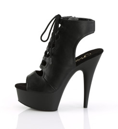 Туфли на платформе Pleaser черные матовые DEL600-20/BPU/M