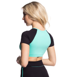 Кроп-топ мятный с черным Atomic Star