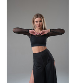 Лонгслив черный из сетки Shadow I-Style