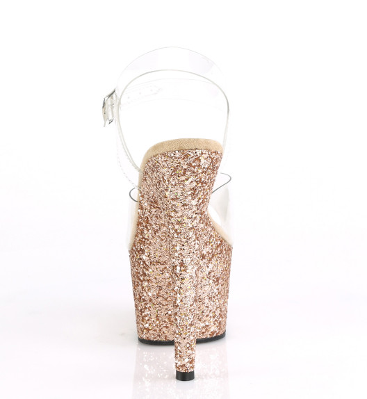 Босоножки Pleaser розовое золото ADO708LG/C/ROGLDG