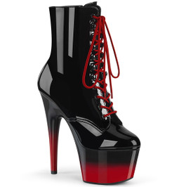 Ботильоны на платформе Pleaser черные с красным ADO1020BR-H/B/B-R