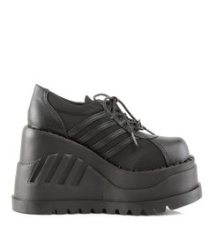 Ботинки на платформе Demonia Pleaser черные STO08/B/PU