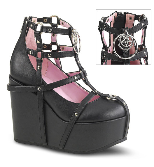 Туфли на платформе Demonia черные POI25-1/BVL