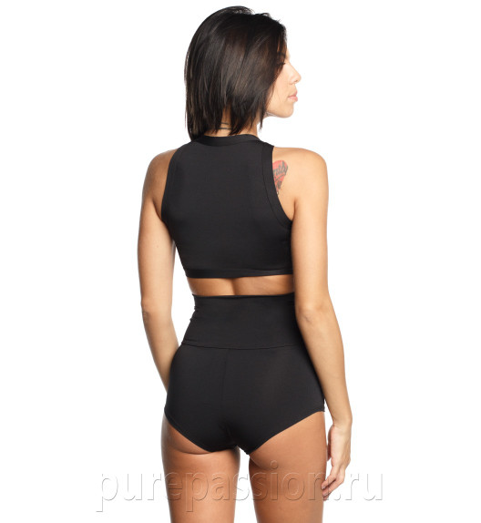 Топ черный High Neck Pole Fit