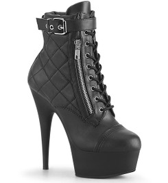 Ботинки на платформе Pleaser черные матовые DEL600-05/BPU/M