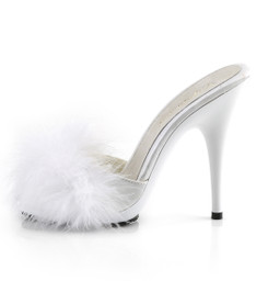 Тапочки на высоком каблуке Fabulicious Pleaser белые POISE501F/WSA/M