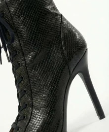 Туфли Хилсы Estrella Pro черная змеиная кожа ESP906BLSN