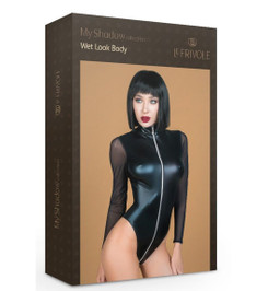 Боди черное с функциональной молнией