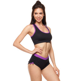 Топ черный с фиолетовым Champion