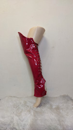 Краги с наколенниками красные лаковые