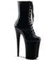 Ботильоны на платформе Pleaser черные лаковые INF1020/B/M
