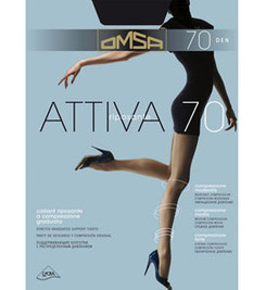 Колготки черные  ATTIVA 70 Omsa
