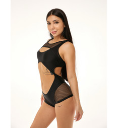 Комбинезон черный с сеткой Anela Polerina