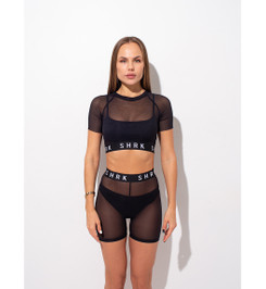 Кроп-топ черный сетка SHRK Shark