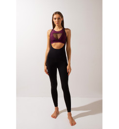 Леггинсы на подтяжках черные Shark