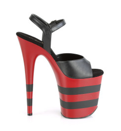 Стрипы Pleaser черные с красным FLAM809SR/BPU/R-B