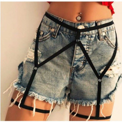 Пояс с гартерами черный эластичный