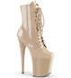Ботильоны на платформе Pleaser бежевые лаковые FLAM1020/ND/M