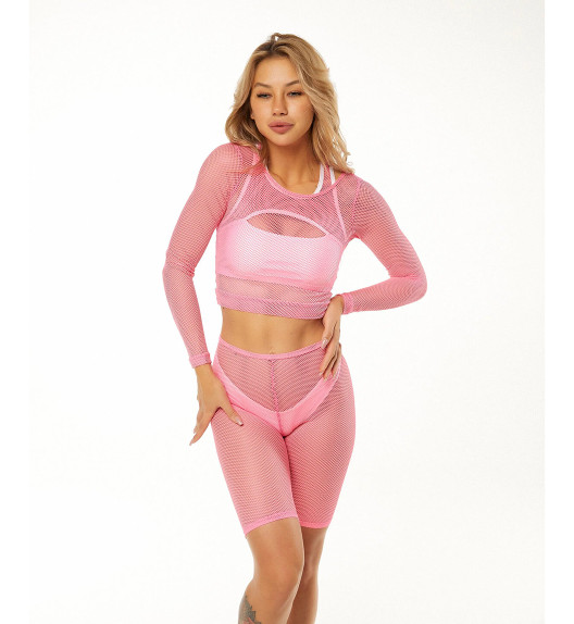 Велосипедки нежно-розовые в крупную сетку Jaya Polerina