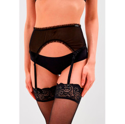 Пояс для чулок черный сетка Le Frivole