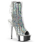Ботильоны на платформе Pleaser серебряные DEL1018HG/SPU/SCH