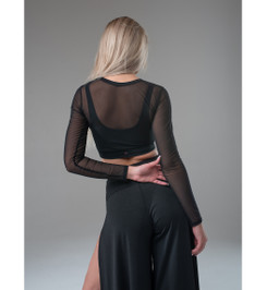 Лонгслив черный из сетки Shadow I-Style