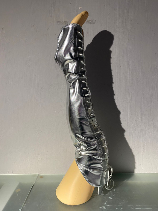 Краги с наколенниками серебро