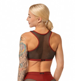 Топ бордовый с черной сеткой Anela Polerina