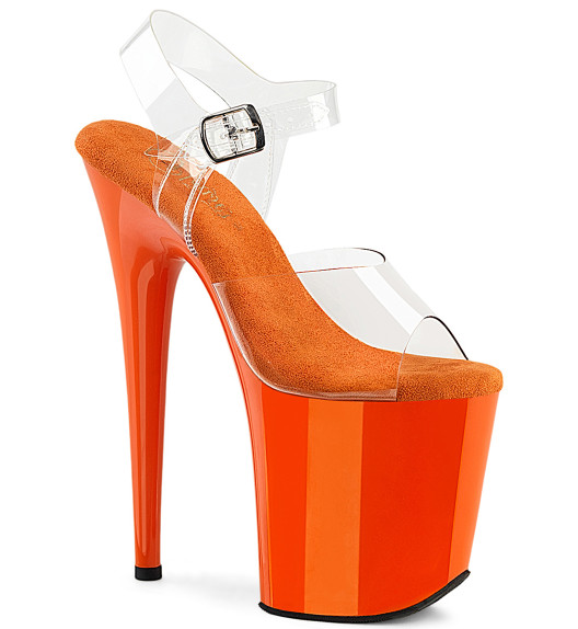 Стрипы силиконовые Pleaser оранжевые FLAM808/C/OG