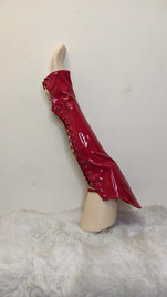 Краги с наколенниками красные лаковые