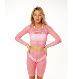 Велосипедки нежно-розовые в крупную сетку Jaya Polerina