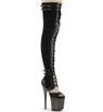 Ботфорты краги Pleaser черные FLAM3027/BFS-PU/B