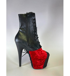 Защита на стрипы бархатная красная Lace