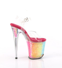 Стрипы Pleaser розовые FLAM808RG-02/C/RBOWG