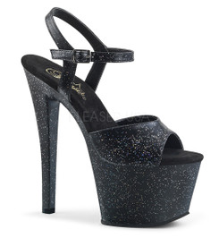 Туфли двойки Pleaser черные с блестками SKY309MMG/BPU/M