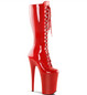 Сапоги на платформе Pleaser красные INF2020/R/M