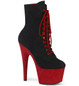 Ботильоны на платформе Pleaser черные с красным ADO1020FSTT/BFS/RFS