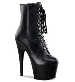 Ботильоны на платформе Pleaser черные матовые ADO1020/B/LE