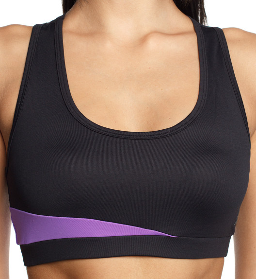 Топ для фитнеса черный с фиолетовым Vibe