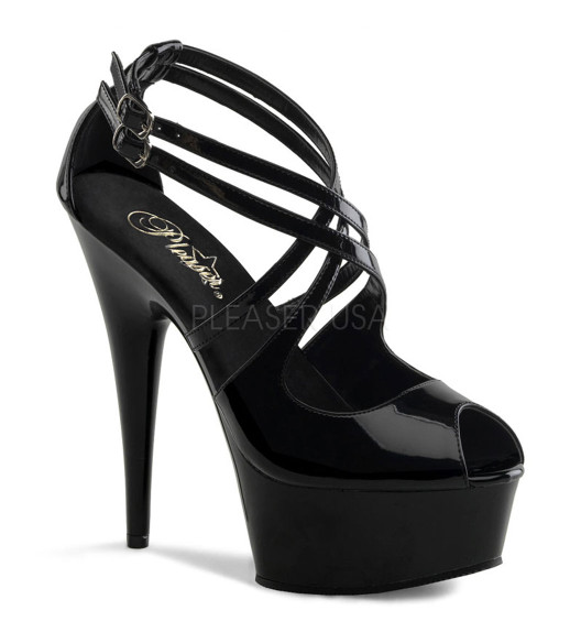 Стрипы единички  Pleaser черные DEL612/B/M