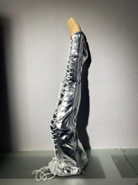 Краги-Ботфорты серебро