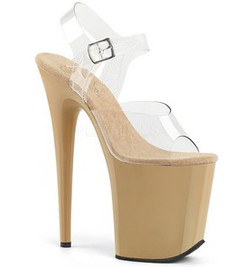 Стрипы силиконовые Pleaser бежевые FLAM808/C/CR