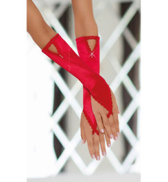 Перчатки красные с петелькой на пальчик