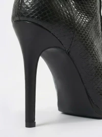 Туфли Хилсы Estrella Pro черная змеиная кожа ESP906BLSN